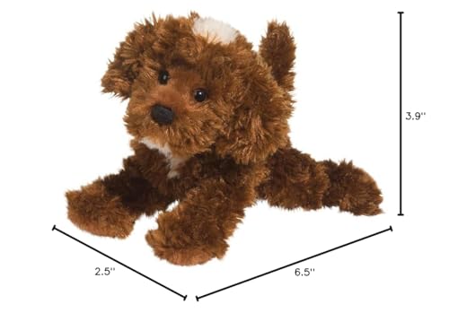 Bosco plush with amber eyes and floppy legs inviting gentle play