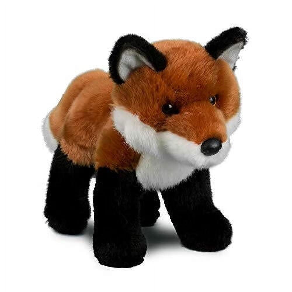 Douglas Bushy red fox plush front view emphasizing cuddly russet coat for bedtime.