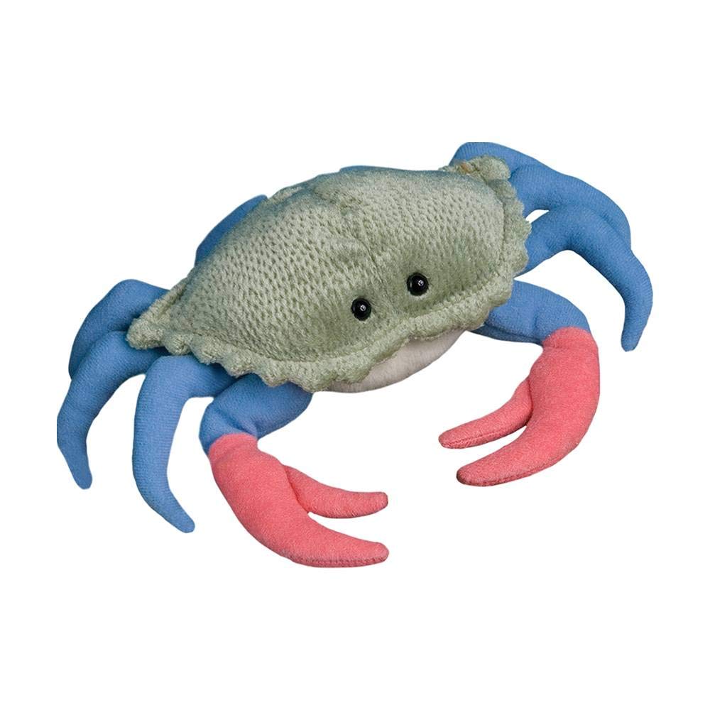 Douglas Buster blue crab plush with textured carapace for hours of cuddly play.