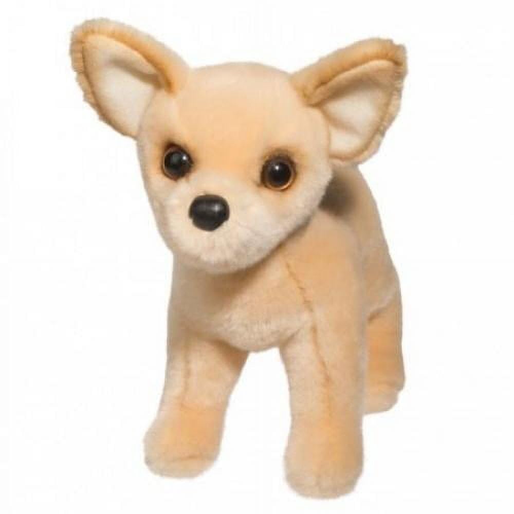 Douglas Carlos Chihuahua plush face detail with soft materials for cuddling.