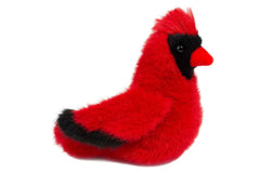 Douglas Carmine Cardinal plush texture: vivid red materials invite touch and cuddle.