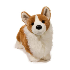 Douglas Chadwick Corgi plush care is simple with surface washability.