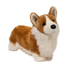 Douglas Chadwick Corgi plush face with lifelike expression for heartwarming cuddles.