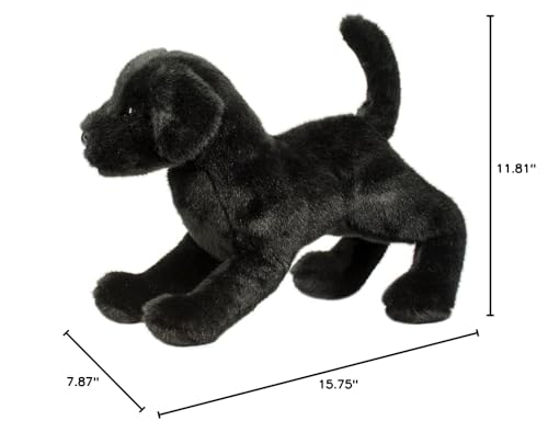 Douglas Chester Black Lab plush care: surface washable for easy cleaning.