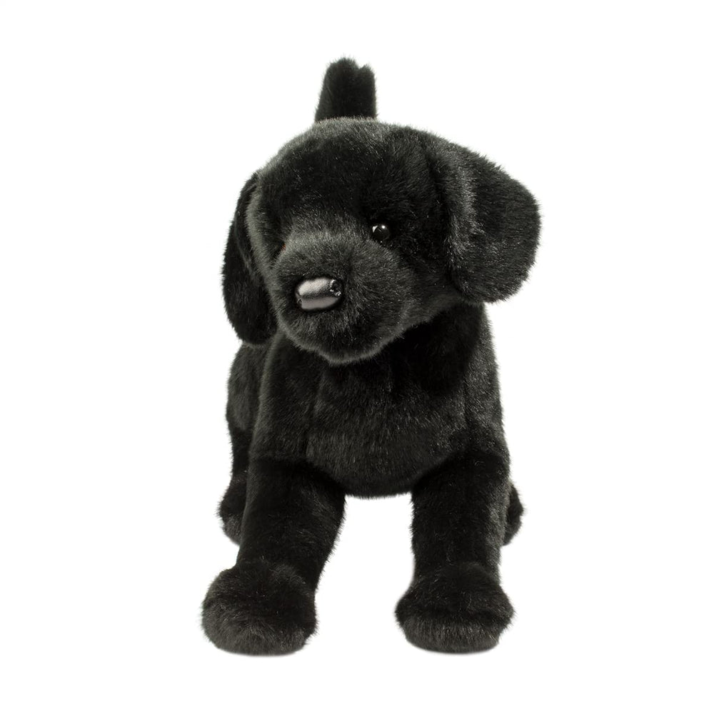 Douglas Chester Black Lab plush face: expressive eyes for lifelike charm.
