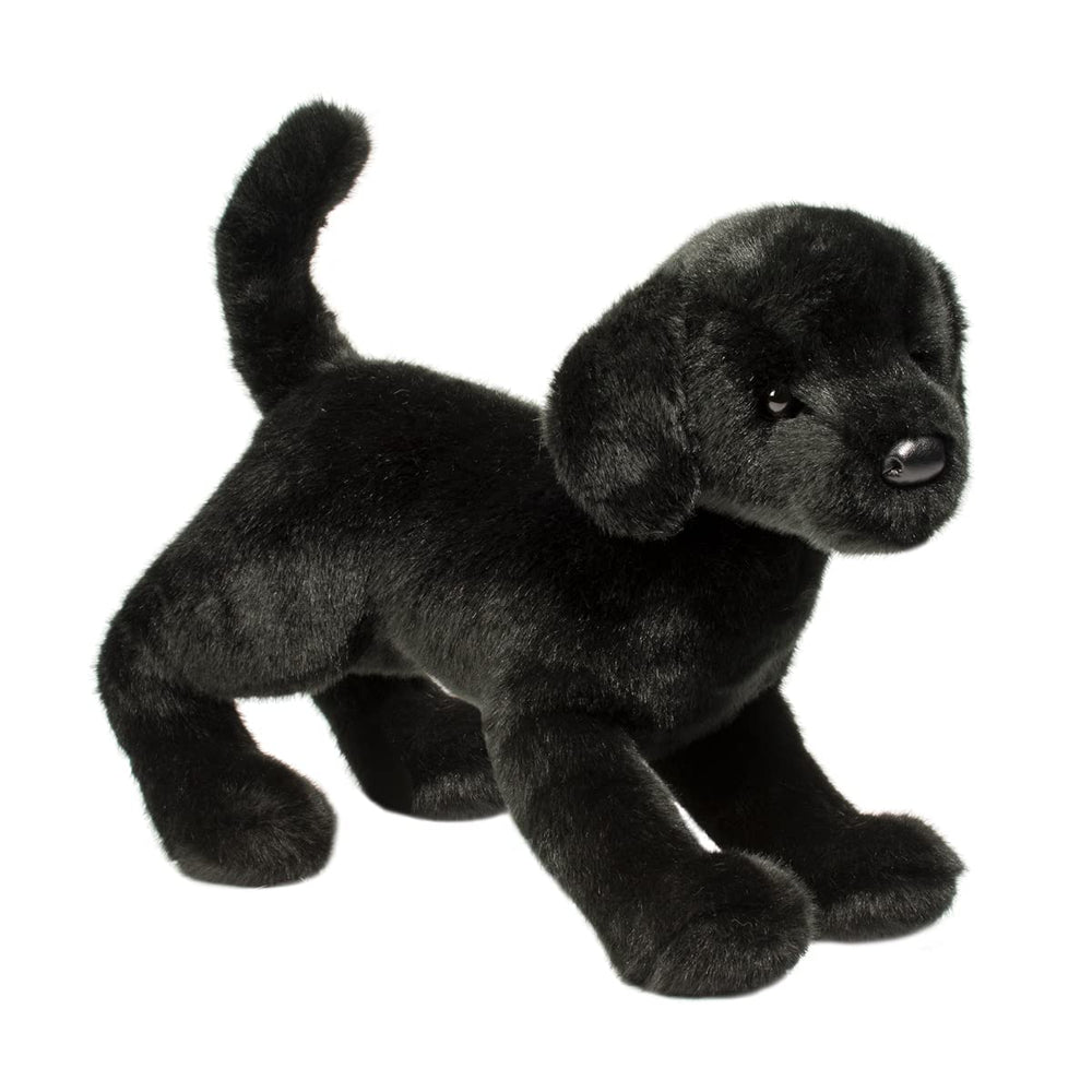 Douglas Chester Black Lab plush size: 16 inches long for near real feel.