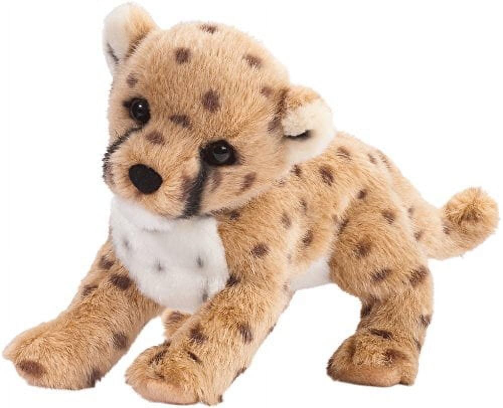 Douglas Chillin' Cheetah Cub plush with poseable body, ideal for cuddling and imaginative play.