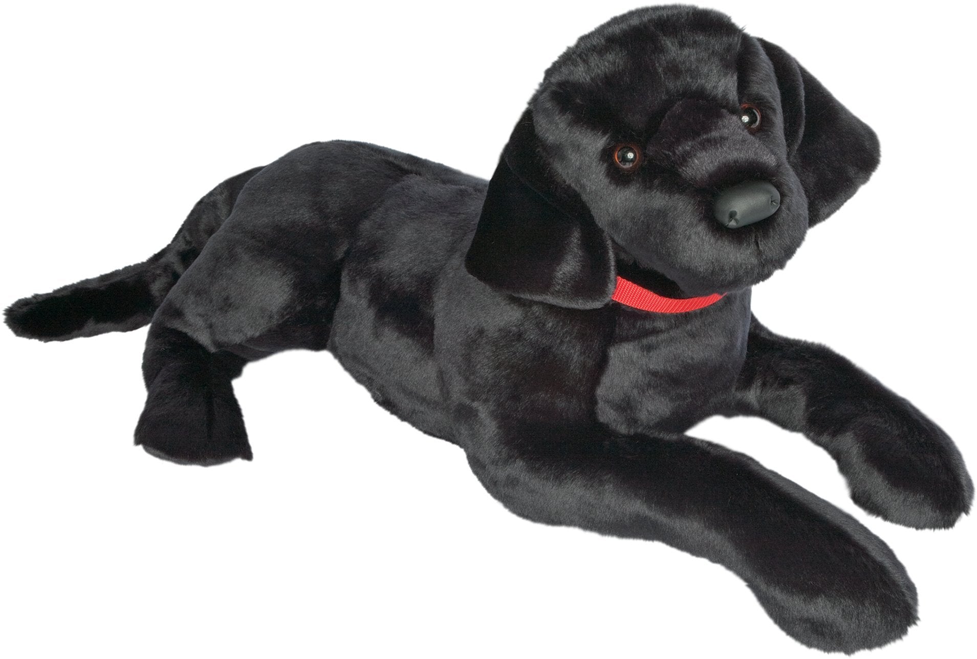 Douglas Dickens Black Lab plush with lifelike design, perfect cuddle companion and oversized pillow.