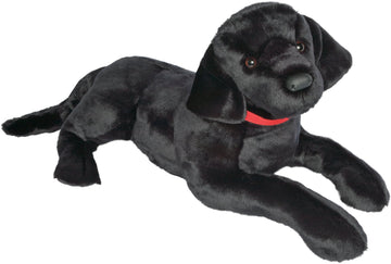 Douglas Dickens Black Lab plush with lifelike design, perfect cuddle companion and oversized pillow.