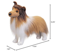 Douglas Dixie Sheltie face-detail plush in stand-up pose for display or imaginative adventures.