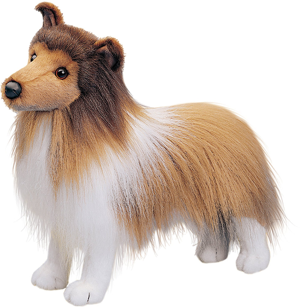Douglas Dixie Sheltie plush with lifelike Shetland face, perfect for comforting hugs and play.