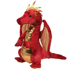 Douglas Eugene Red Dragon plush with velvet fur for cozy playtime.