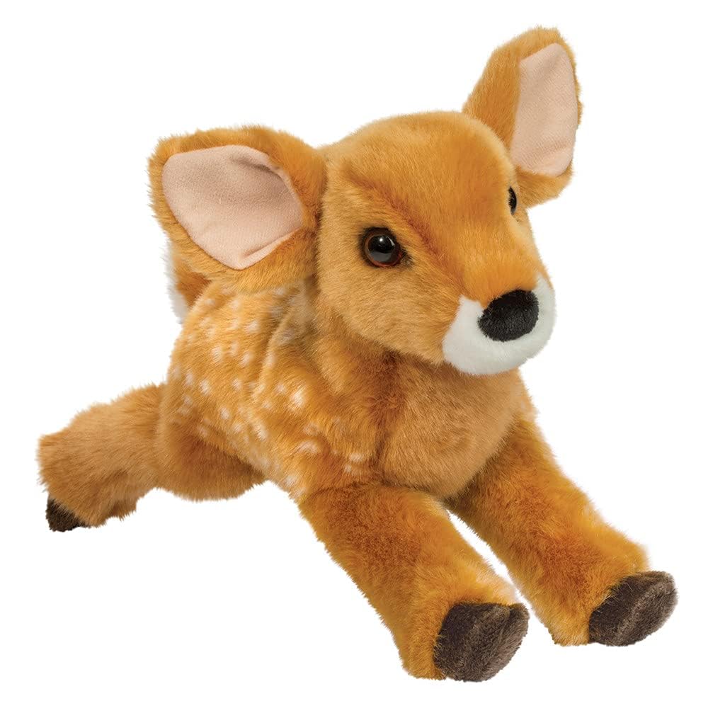 Douglas Fern white-tailed deer plush, front view, soft fur and huggable charm for cozy play