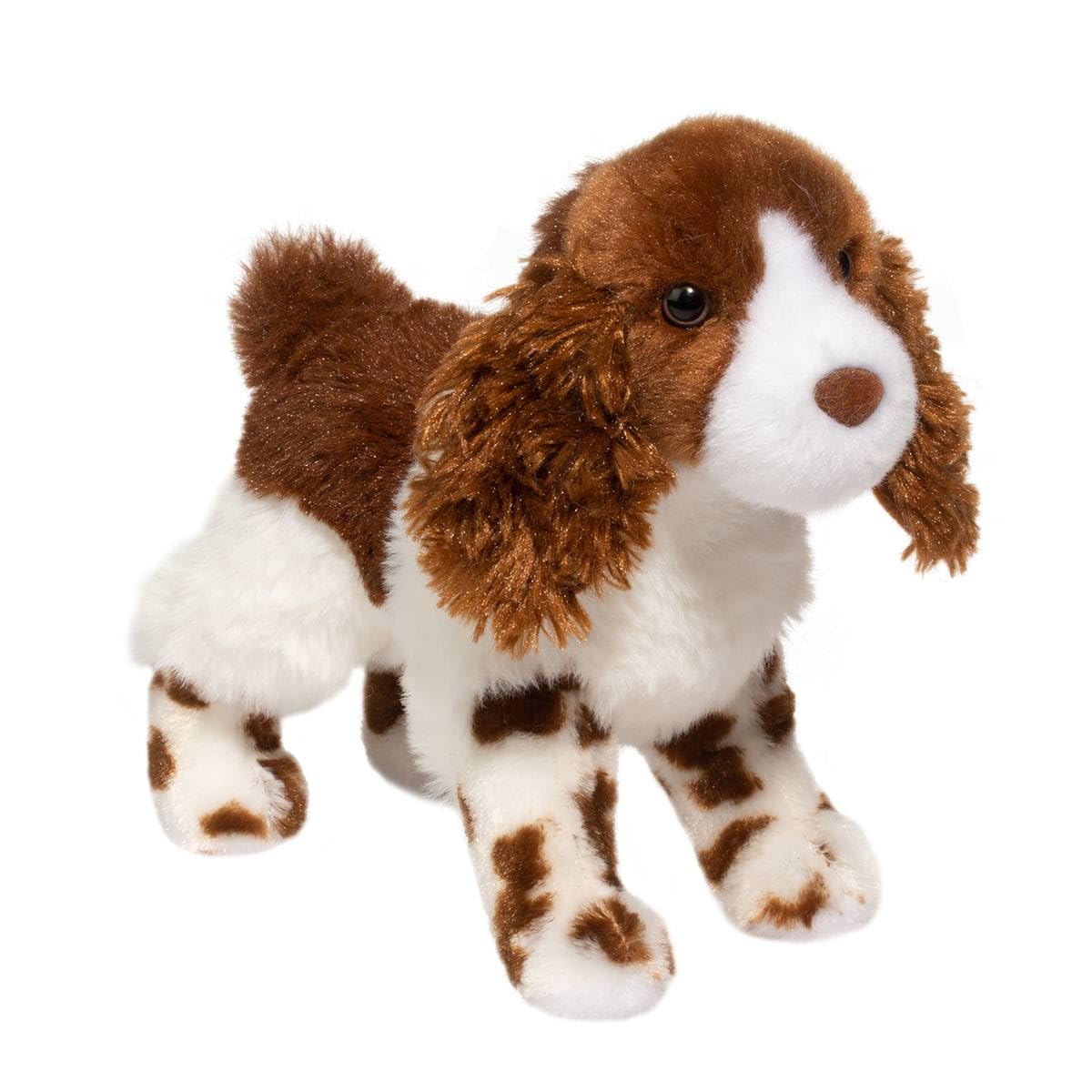 Douglas Flair Springer Spaniel coat detail showcases authentic brown and white spots for collectors.