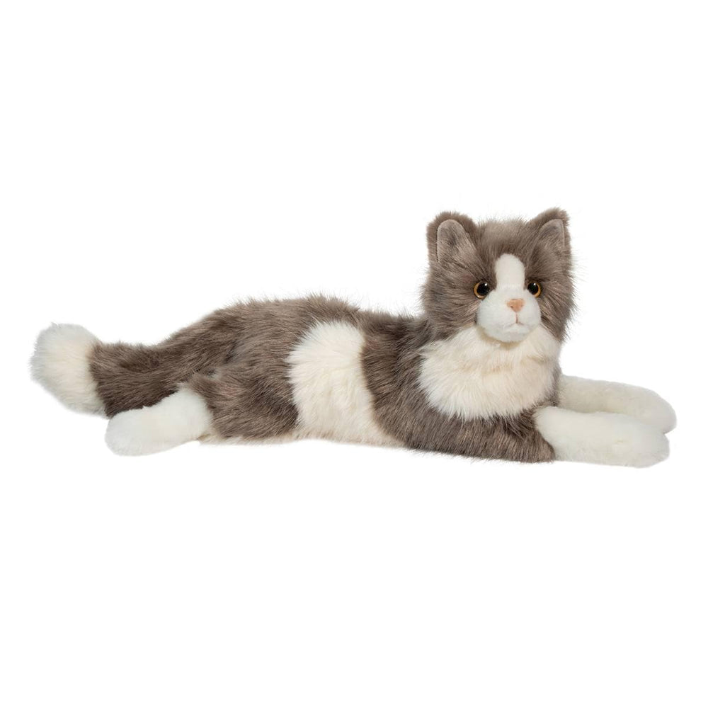Gretta DLux Cat's gray-white plush coat highlights soft texture and premium feel.