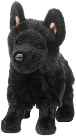 Douglas Harko plush side view emphasizes the elegant coat and sturdy, huggable form.