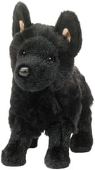 Douglas Harko plush side view emphasizes the elegant coat and sturdy, huggable form.