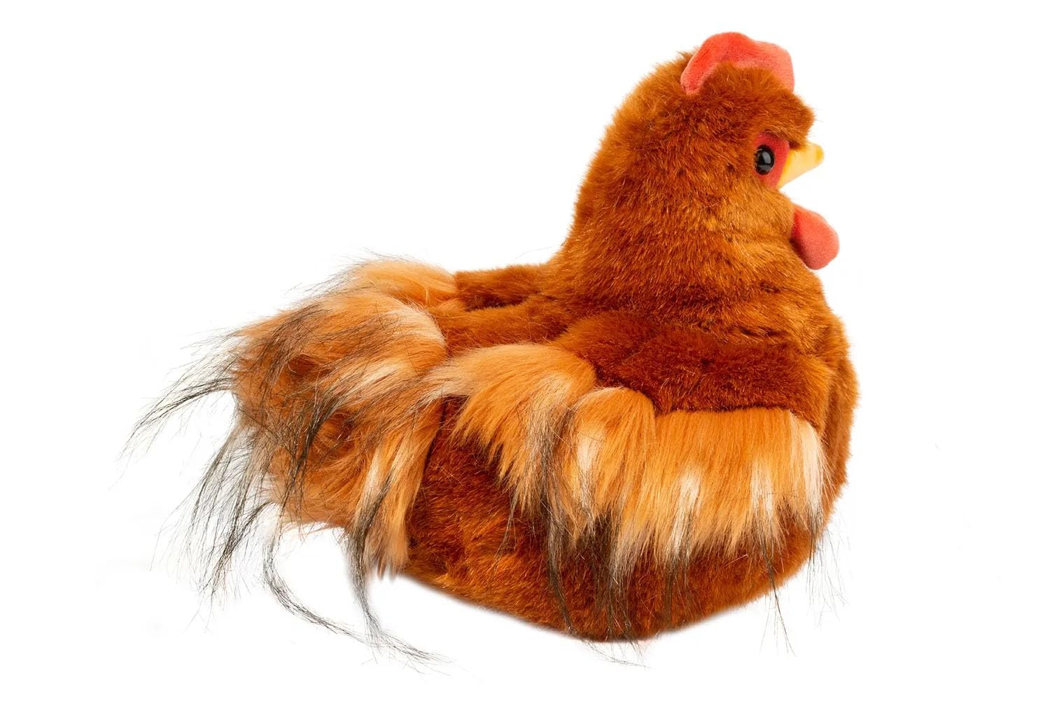 Douglas Hectorina Hen plush showing red comb and orange beak with lifelike detail