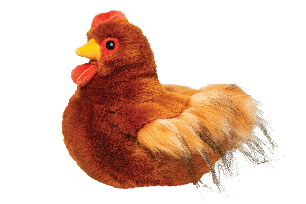 Douglas Hectorina Hen plush full body view, inviting cozy cuddles for kids