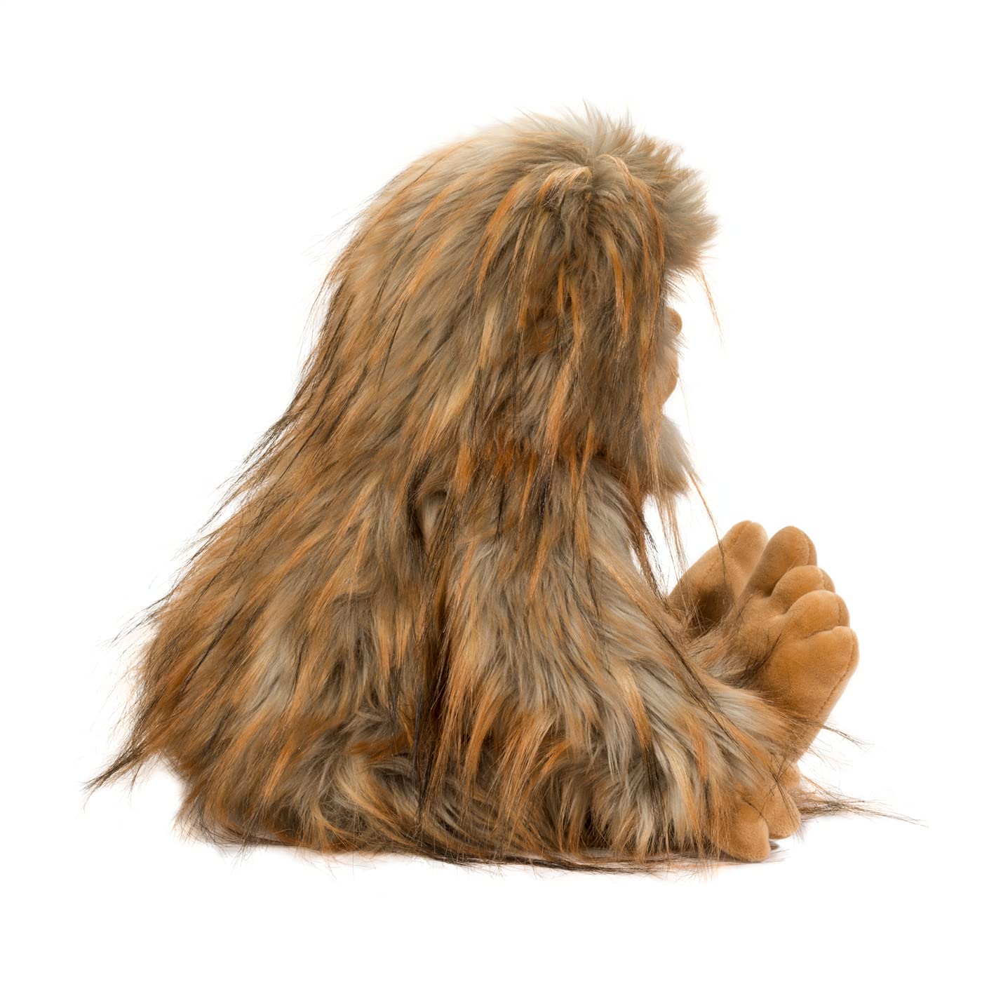 Kash Sasquatch plush being hugged for comfort