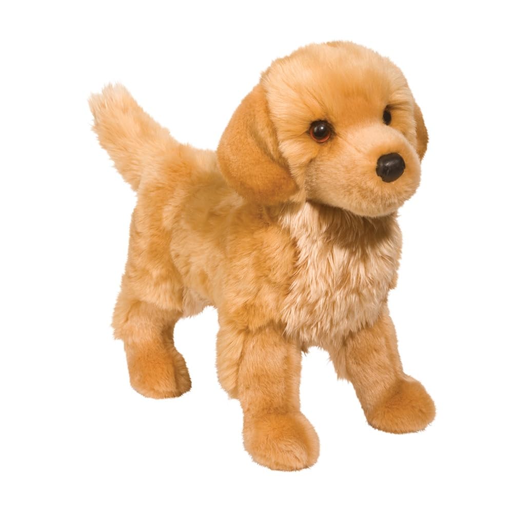 Douglas King Golden Retriever plush, 16-inch length, soft coat for cuddling and imaginative play.