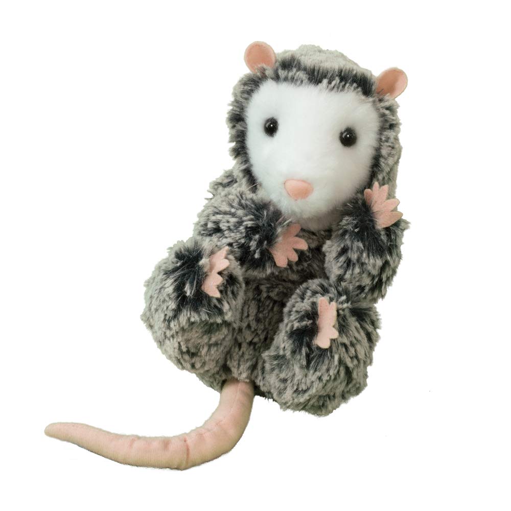 Douglas Lil' Baby Possum plush with soft gray-tipped fur, ideal for cozy hugs