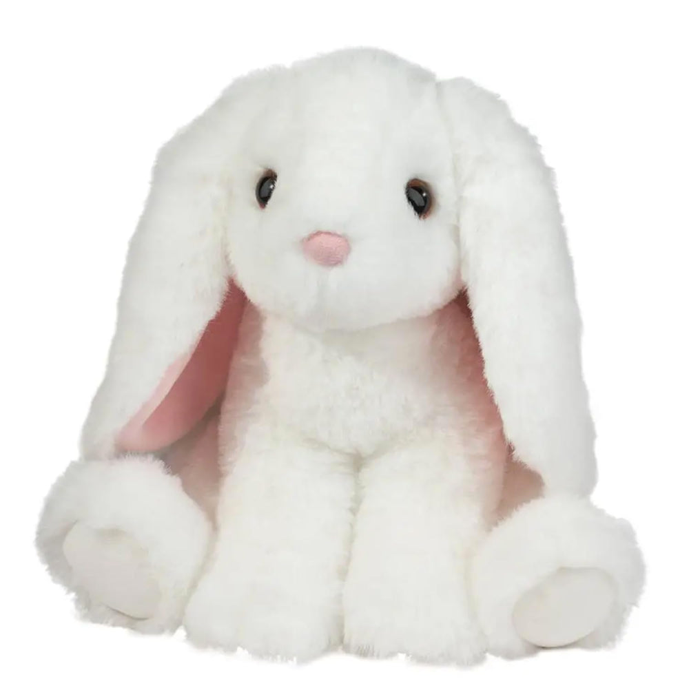 Douglas Maddie white bunny plush, 8-inch cuddly companion for bedtime snuggles.