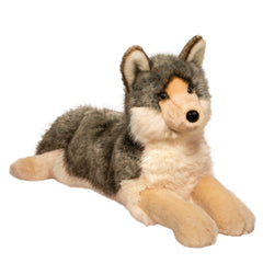 Douglas Niko Wolf plush toy in full-body view, inviting cuddles and imaginative play.