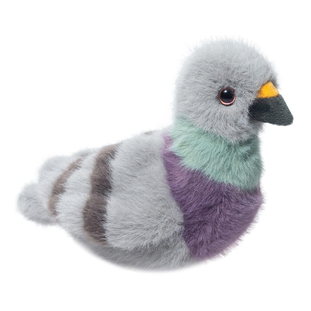 Douglas Parker Pigeon Plush front view shows iridescent accents for lifelike city bird charm.