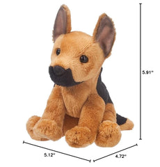 Douglas Prince German Shepherd plush face close-up with expressive eyes for companionship