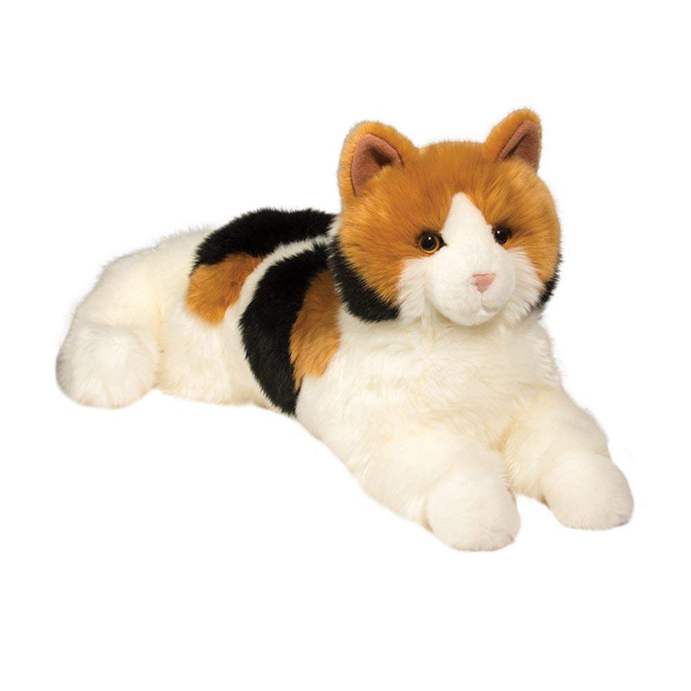 Douglas Puzzle Calico Cat plush with tri-colored coat for lifelike charm and hugs