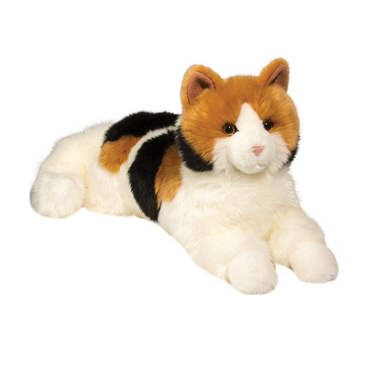 Douglas Puzzle Calico Cat plush with tri-colored coat for lifelike charm and hugs