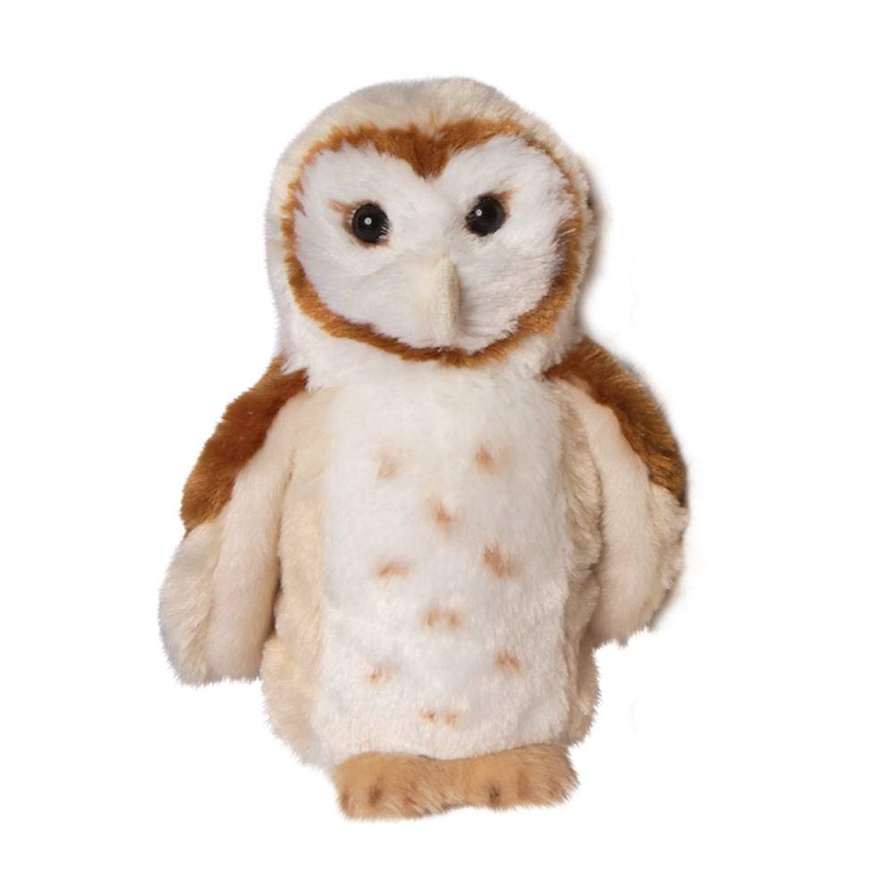 Douglas Rafter Barn Owl plush full view shows a huggable educational companion