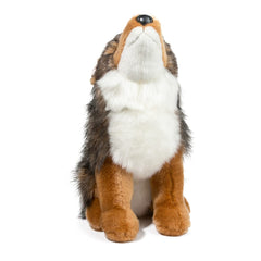 Douglas Rambler coyote plush adds a gentle display piece to a child's room.