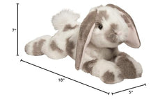Douglas Ramsey gray spotted bunny is surface washable for easy care