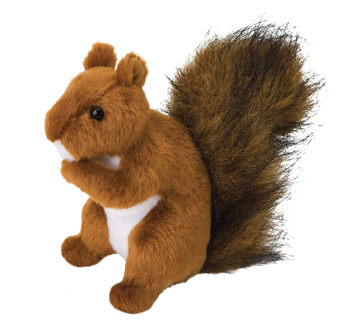 Douglas Roadie red squirrel plush face with expressive eyes and stitched features for imaginative play.