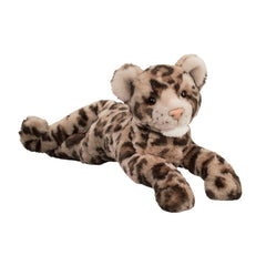 Douglas Saffron Leopard Cub plush with ultra soft fabric; perfect for cozy cuddles.