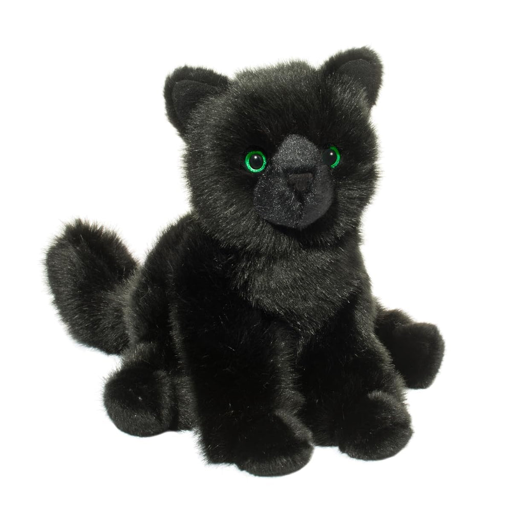 Douglas Salem Black Cat plush close-up blue eyes for lifelike charm and comfort.