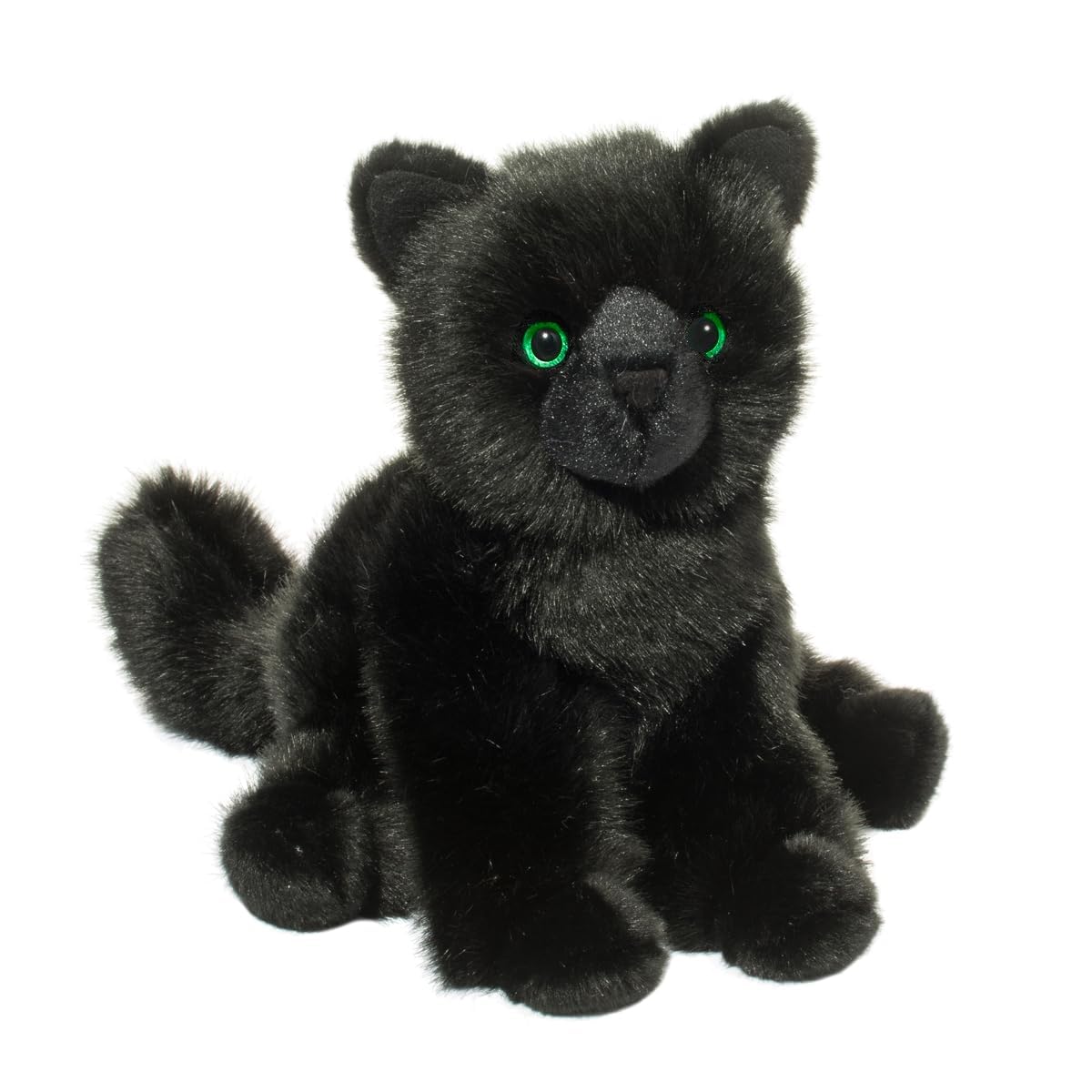 Douglas Salem Black Cat plush close-up blue eyes for lifelike charm and comfort.