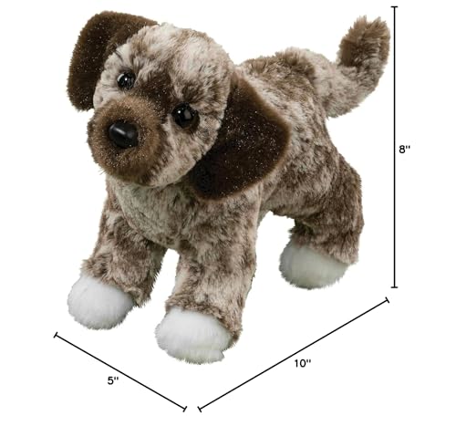 Douglas Spud plush closeup amber eyes, lifelike charm