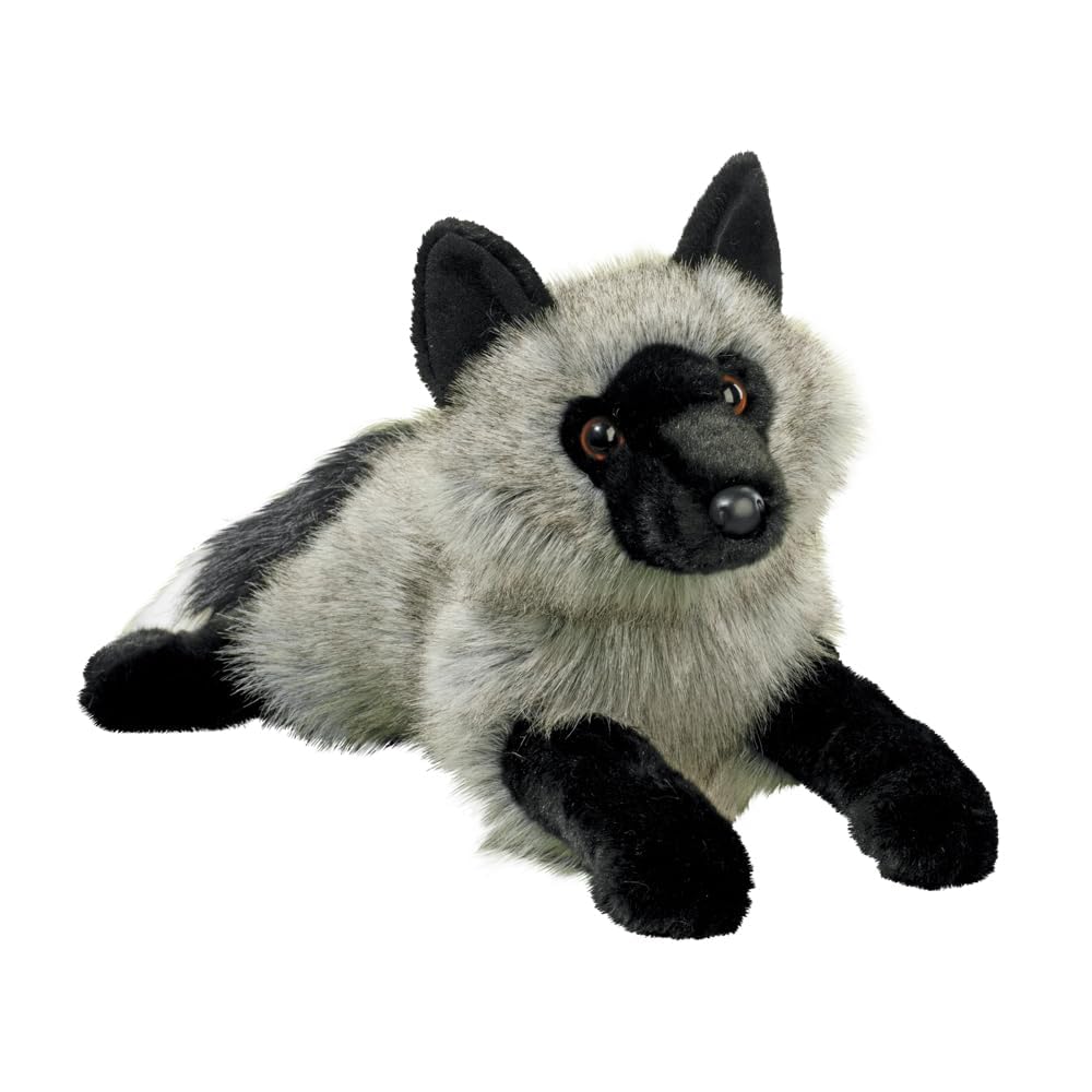 Douglas Sterling Silver Fox plush close-up of amber eyes and white tail tip for lifelike charm