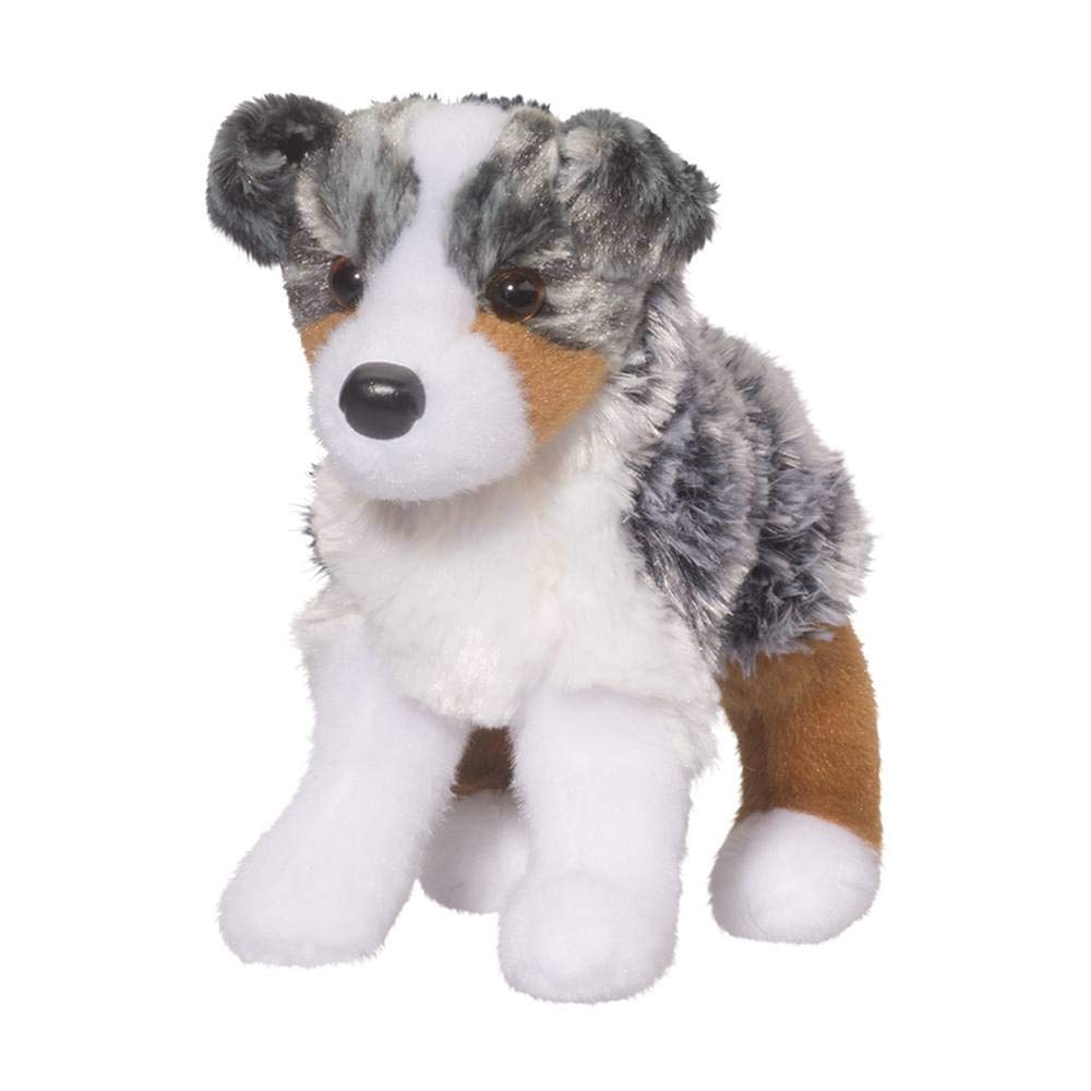 Douglas Steward Australian Shepherd plush full-body 8 inch cuddle buddy, soft and squeezable.