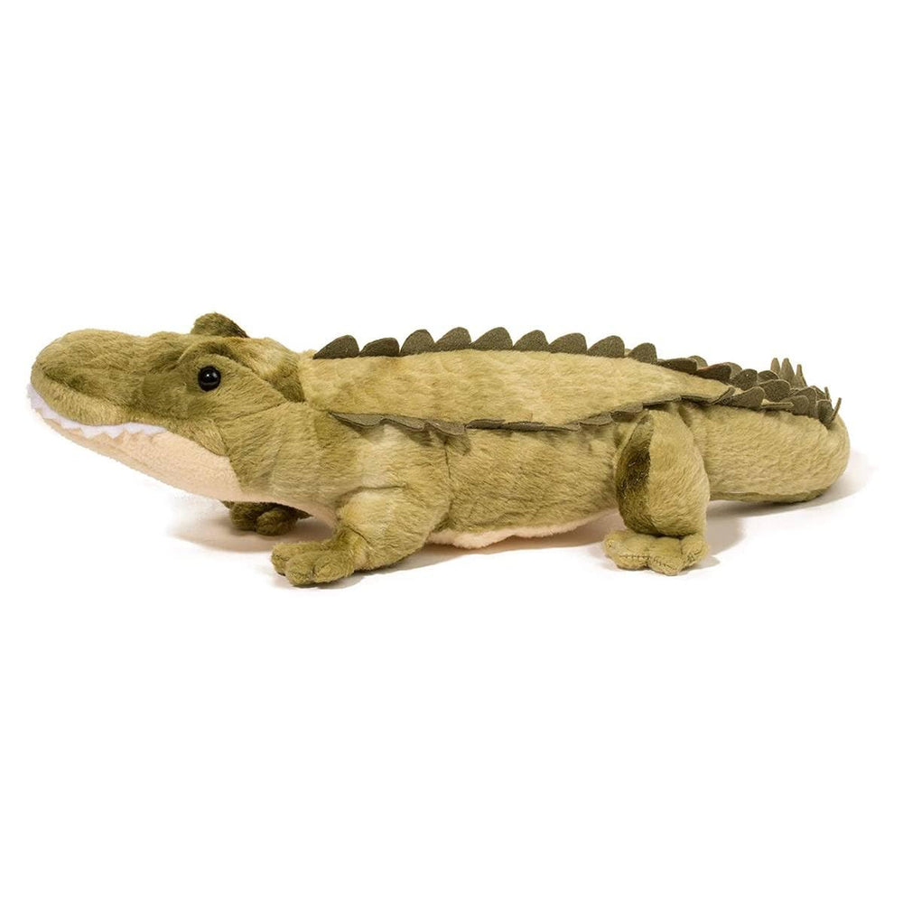 Surface washable Douglas Stream Line alligator plush for easy cleanup after adventures.