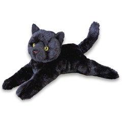 Douglas Tug Black Cat plush face detail with olive green eyes for cuddly playtime.