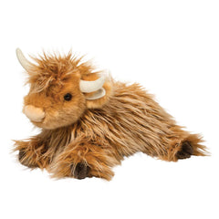 Douglas Wallace Highland Cow plush with ginger fur, perfect for cuddling and imaginative play.