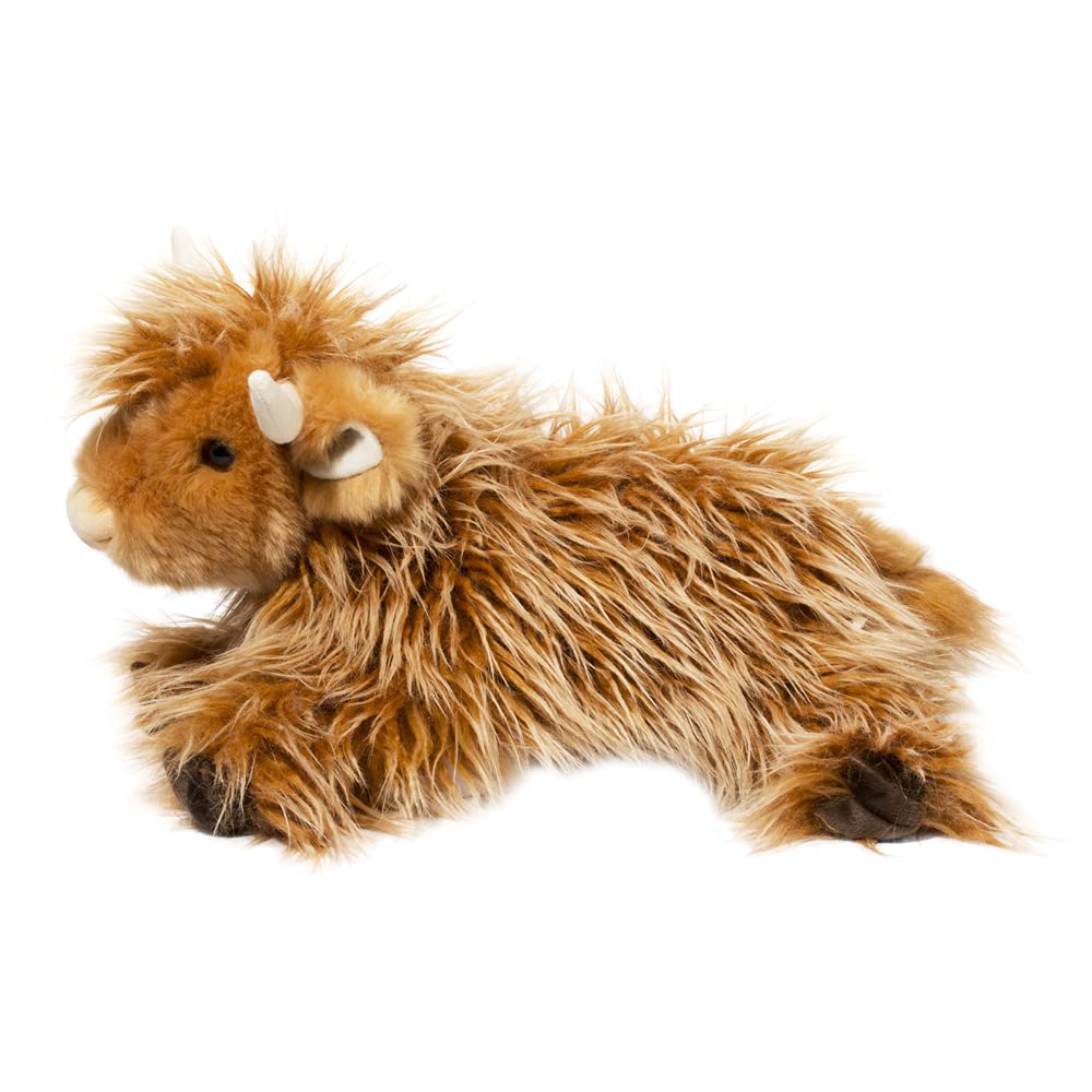 Douglas Wallace Highland Cow plush is machine washable for easy cleaning after adventures.
