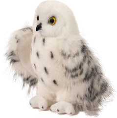 Wizard Snowy Owl plush featuring leatherette beak for realistic detail.