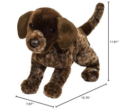 Douglas Wolfgang German Pointer plush face detail with lifelike markings for realistic pretend play