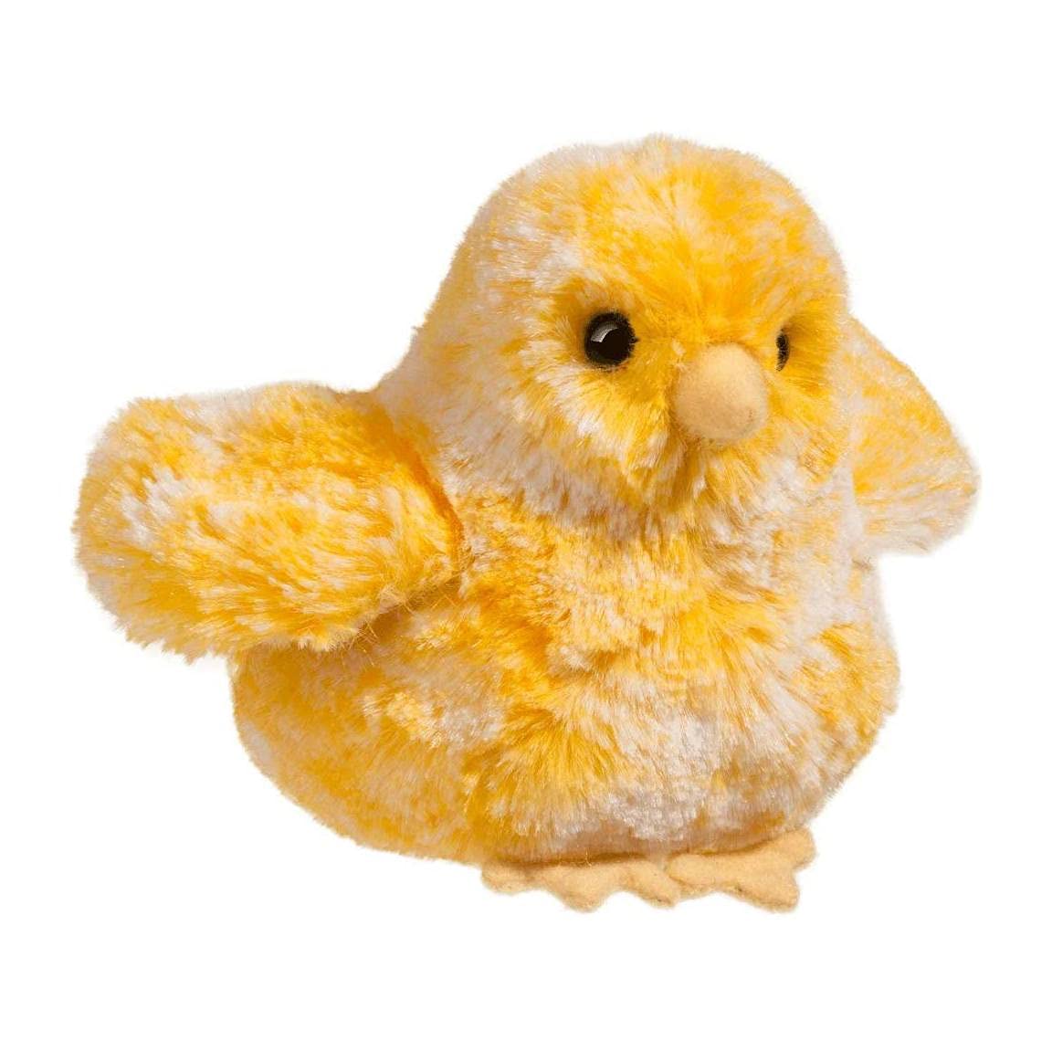 Douglas Yellow Chick Plush front view, soft textured cuddle buddy for kids
