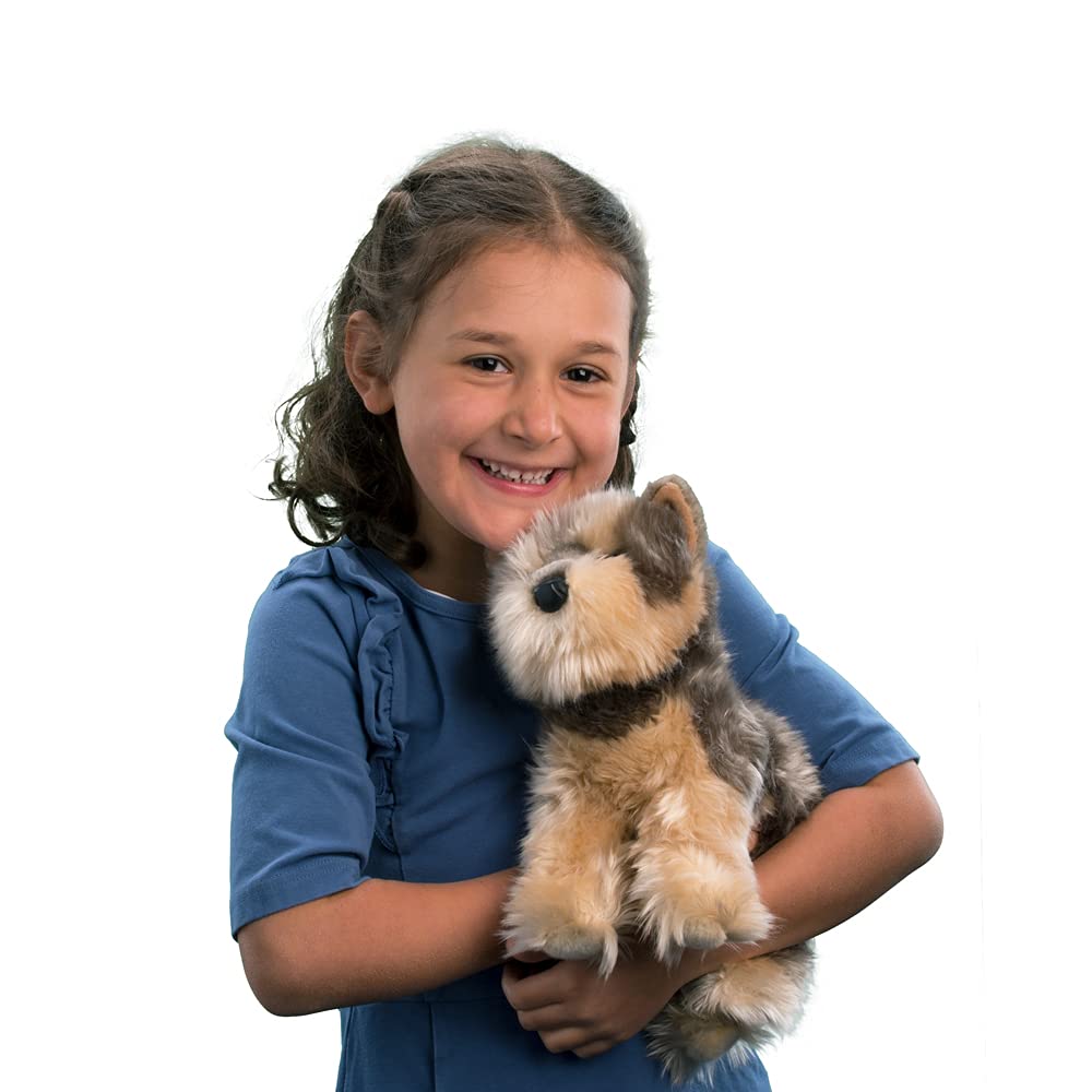 Douglas Yettie Yorkie plush full body view for cuddling.
